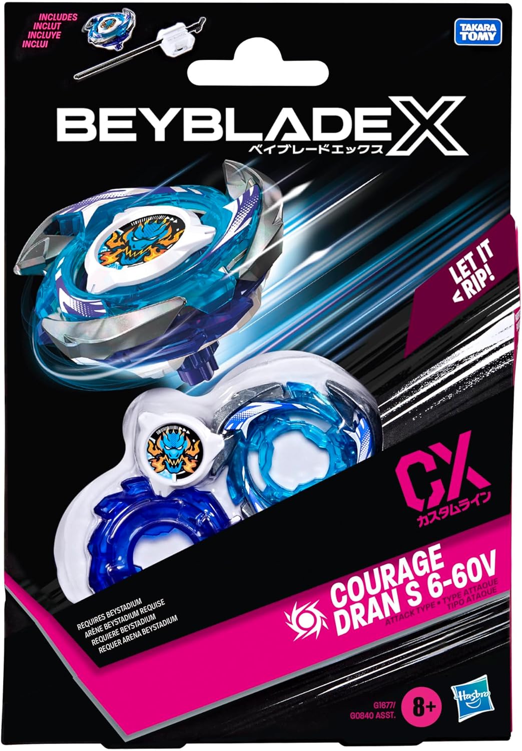 Beyblade X Courage Dran S 6-60V CX Starter Pack Top and Launcher