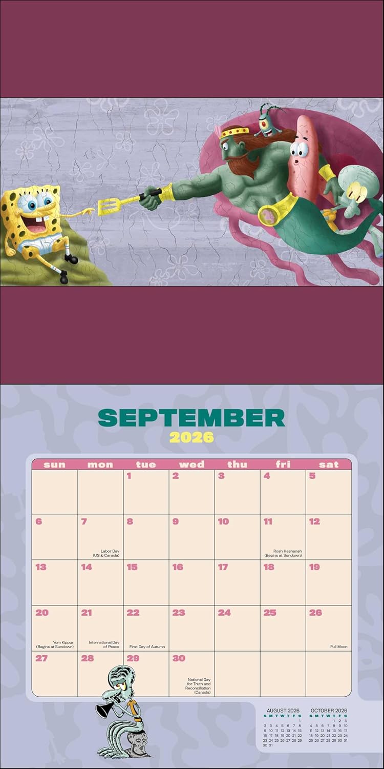 SpongeBob SquarePants 2026 Wall Calendar (Includes Stickers