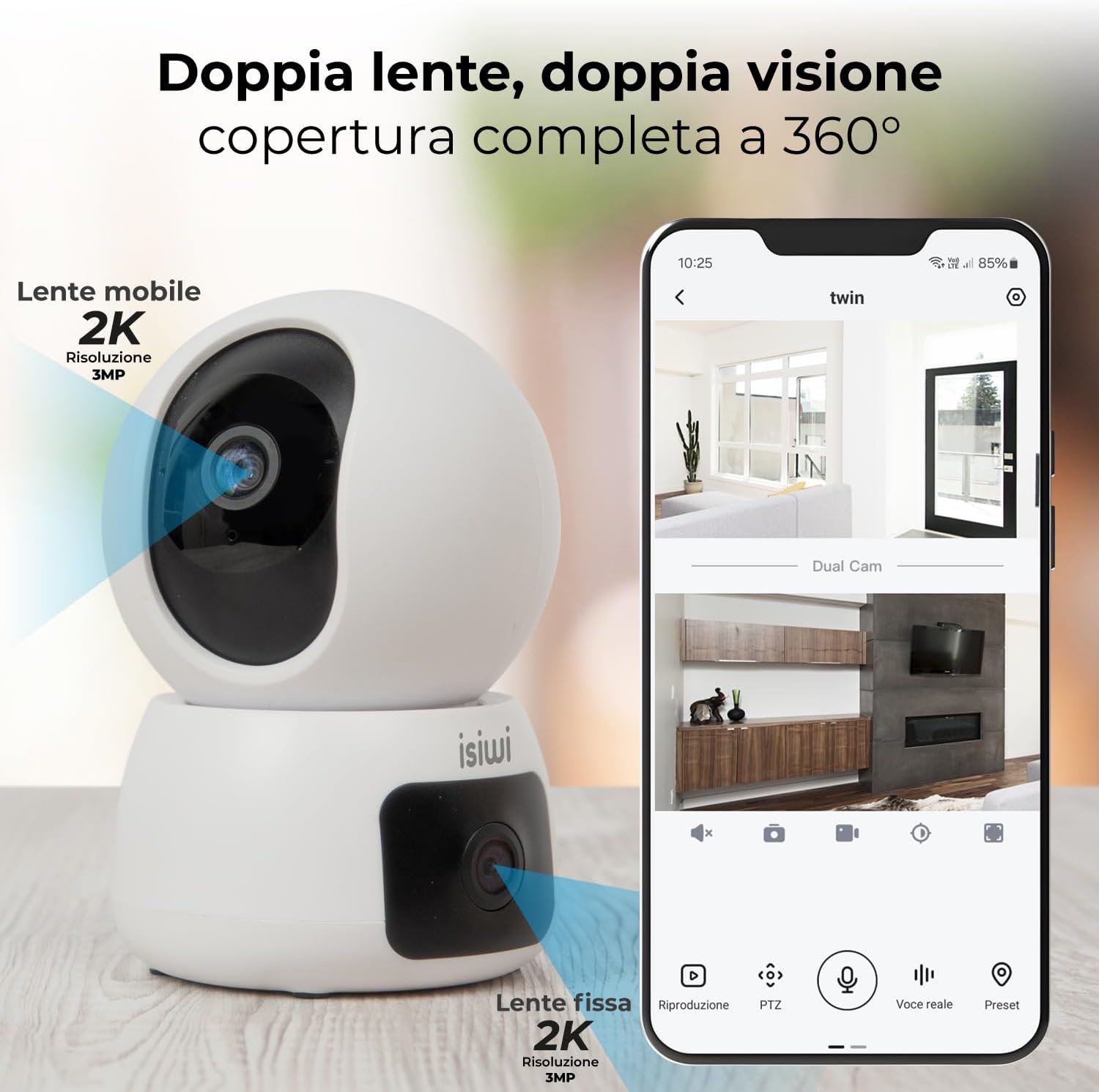 Camera Wi Twin Doppia Ottica 2K