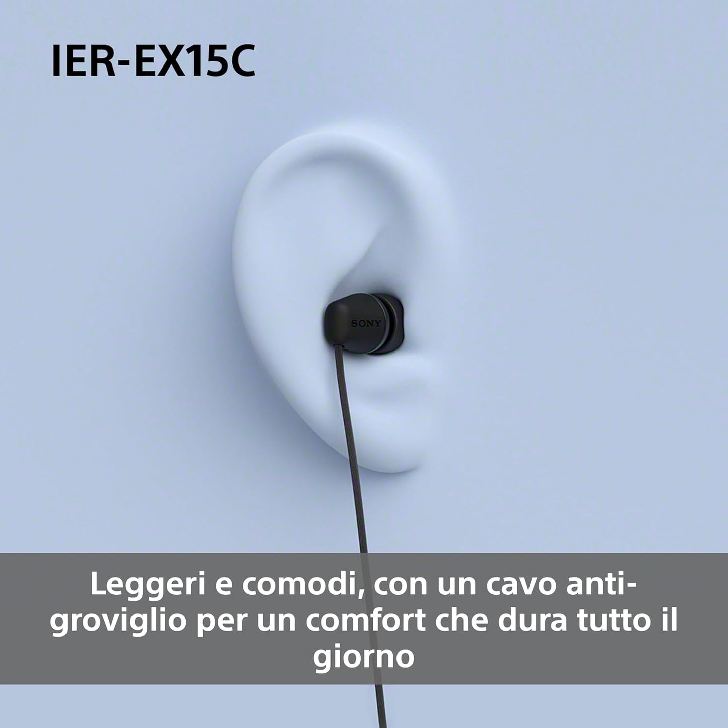 Sony IER‑EX15C USB‑C Wired Earbuds with Mic – Lightweight In‑Ear Headphones for Android, iPhone, Laptop & PC – Tangle‑Free Cable, Clear sound – Perfect for Travel & Everyday Use – White