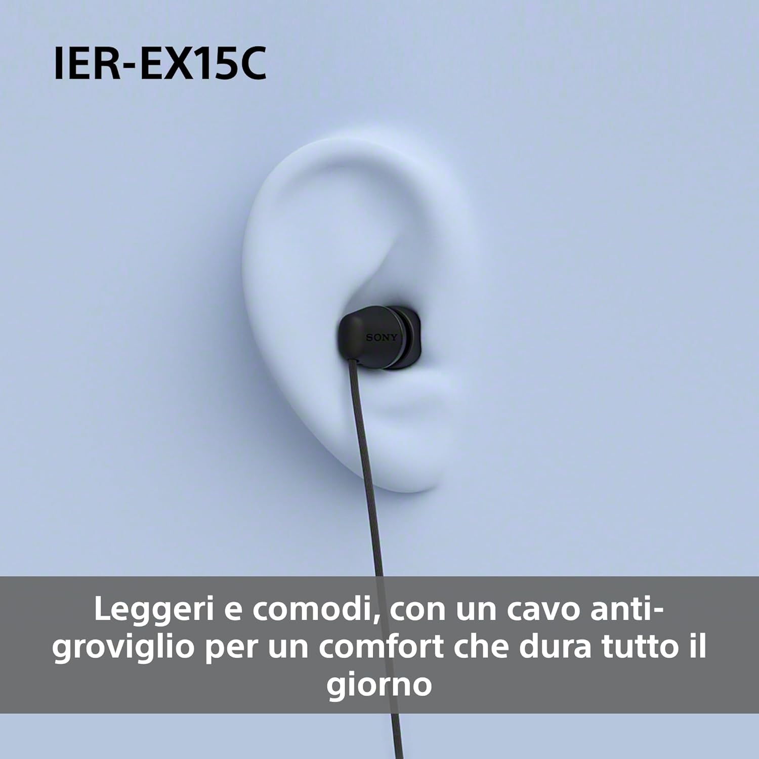 Sony IER‑EX15C USB‑C Wired Earbuds with Mic – Lightweight In‑Ear Headphones for Android, iPhone, Laptop & PC – Tangle‑Free Cable, Clear sound – Perfect for Travel & Everyday Use – White