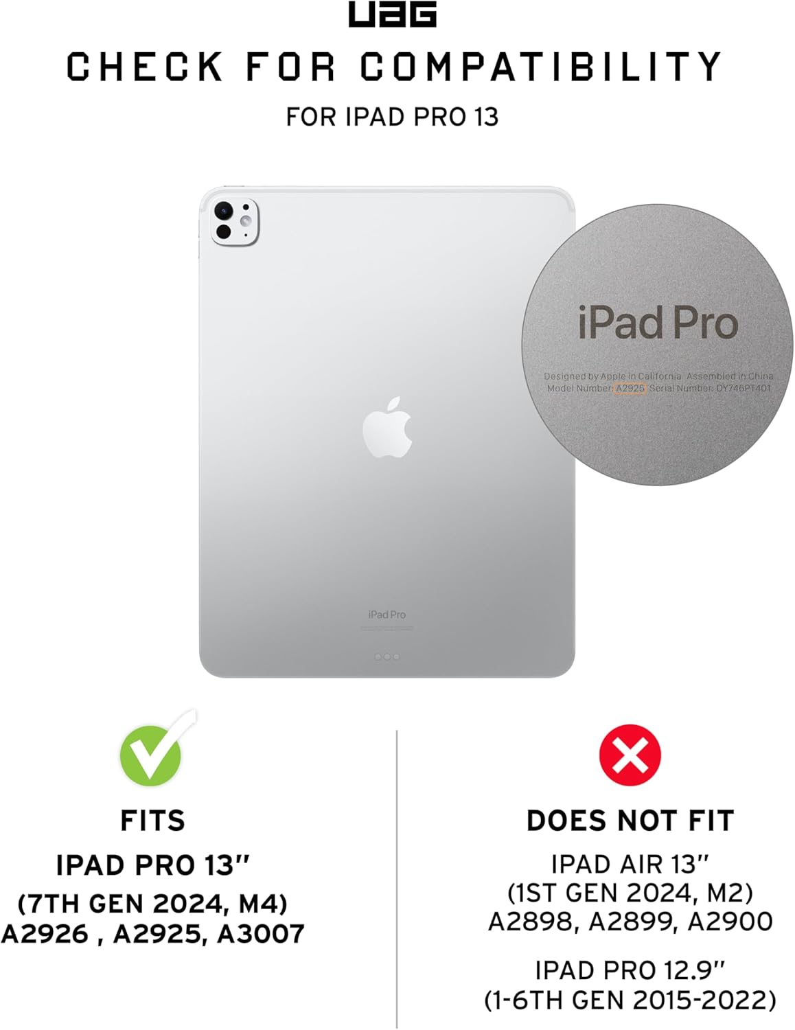 URBAN ARMOR GEAR UAG Designed for iPad Pro 13" Case (7th Gen, 2024, M4) A2926, A2925, A3007 Adjustable Multi-Angle Viewing Stand Auto Sleep/Wake Folio Cover w/Pencil Holder, Metropolis SE Black
