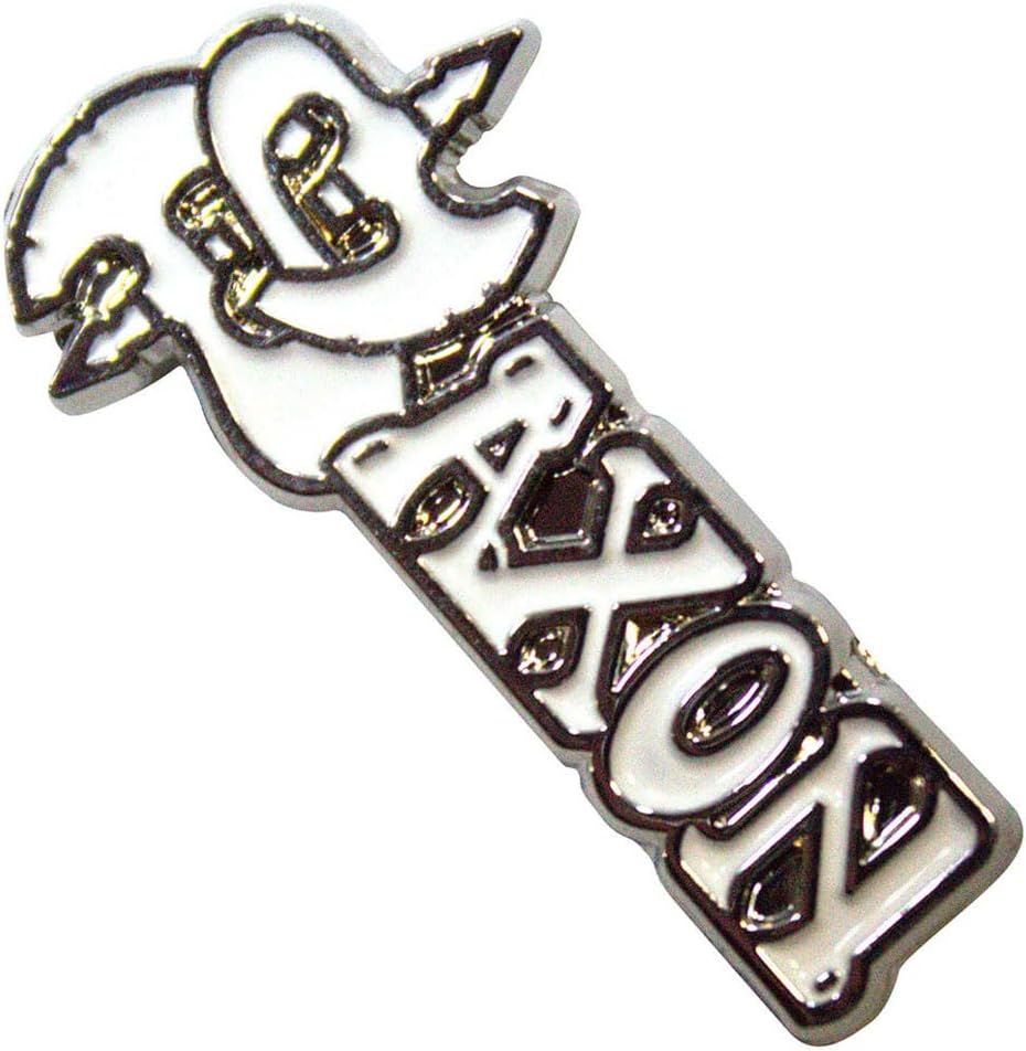 Saxon - Saxon Pin Badge: White Logo