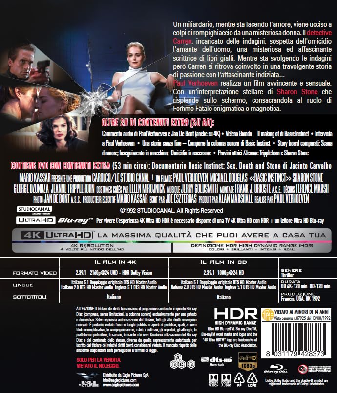 Basic Instinct - 4Kult (Bd 4K + Bd Hd + Dvd Extra)