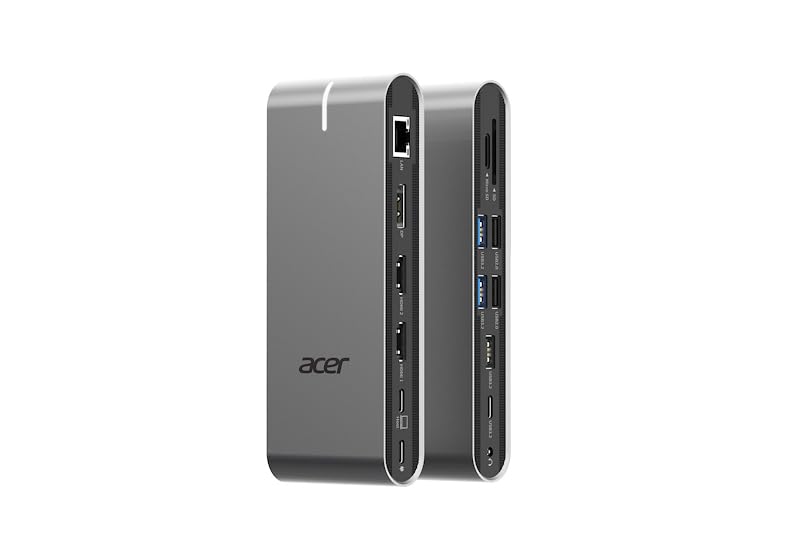 Acer HP.DSCAB.022 replicatore di porte e docking station per laptop Cablato USB 3.2 Gen 1 Type-C Argento (ACER TYPEC DOCKING 15IN1 - HDMI DP USB-A USB-C RJ45