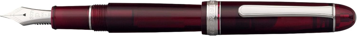 PLATINUM Japanese Fountain Pen #3776 Century Rhodium Bourgogne B/Red / 0.44-0.54mm / Handmade / 14k Gold Nib/with Gift Box/Fountain Pen