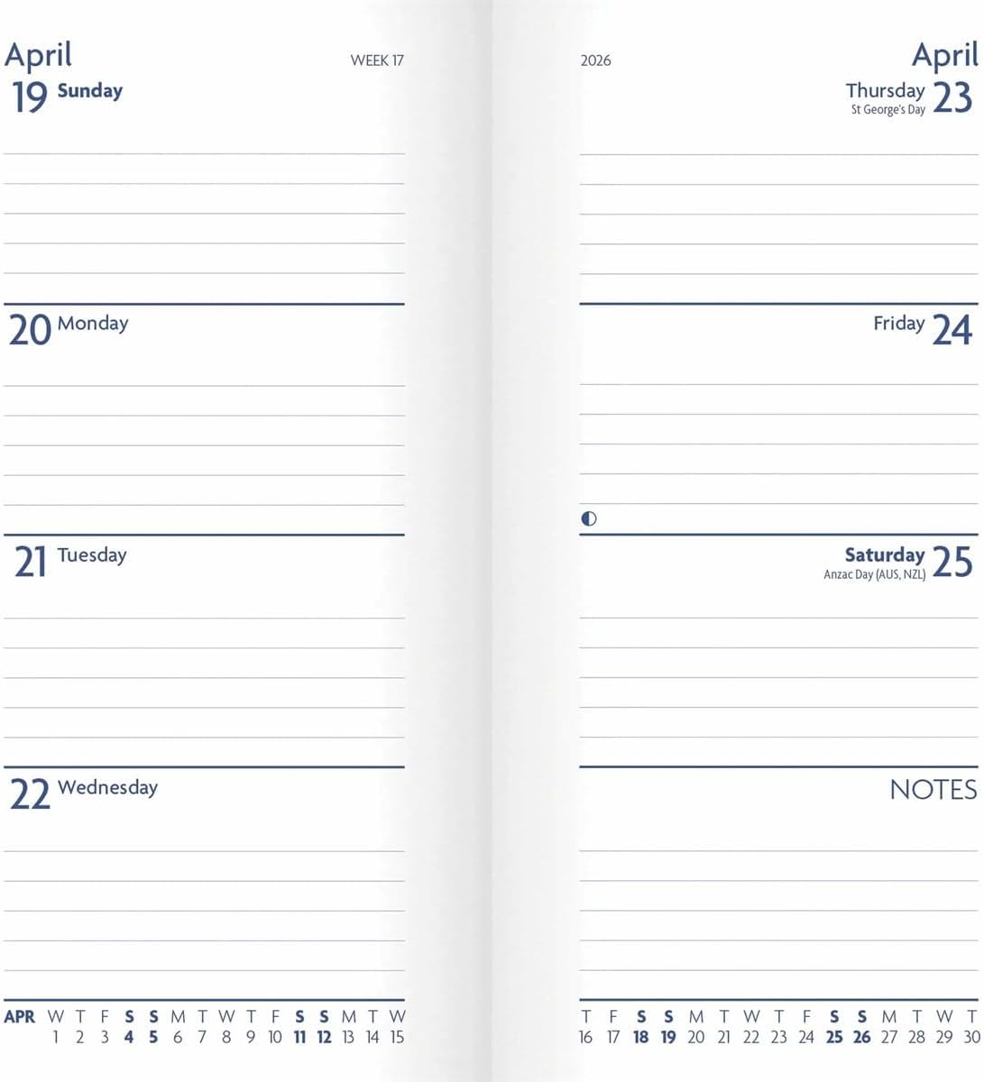 Carousel Worldwide, Sunday Start, Purple Soft 2026 Deluxe Slim Diary Planner