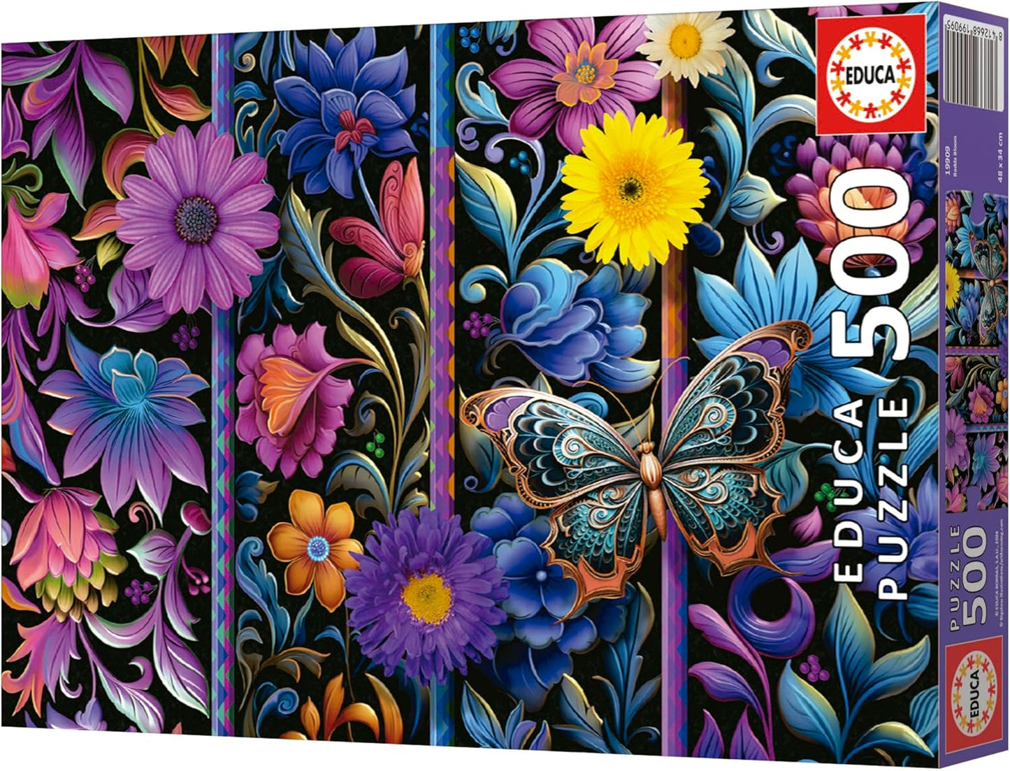 Educa - Badda Bloom | Puzzel met 500 delen voor volwassenen, afmetingen: 48 x 34 cm, incl. Cola Fix puzzel vanaf 11 jaar (19909
