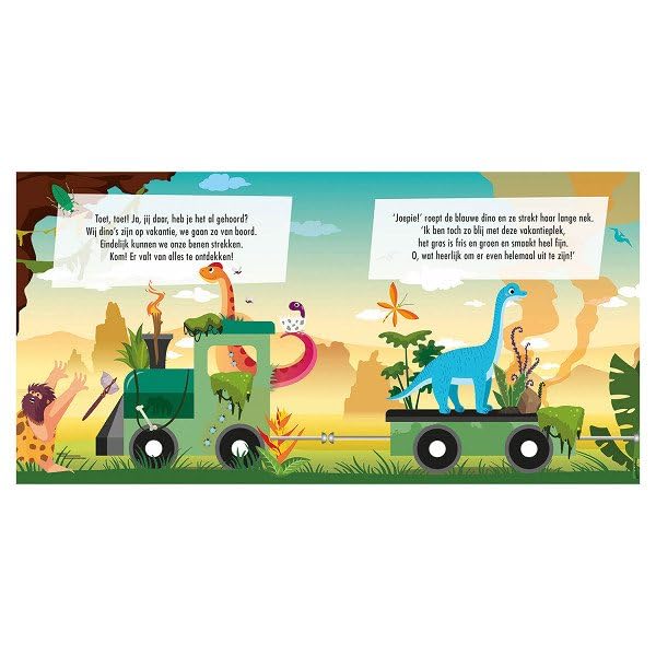 Boek en Puzzeltrein Dino\`s