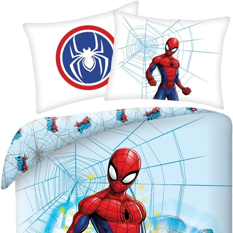 Halantex Spiderman Bed Set Cotton Duvet Cover 140 x 200 cm and Pillowcase 70 x 90 cm Original