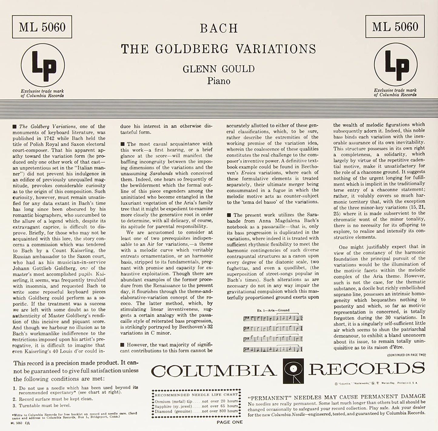 Bach: Variazioni Goldberg (Registrazione 1955