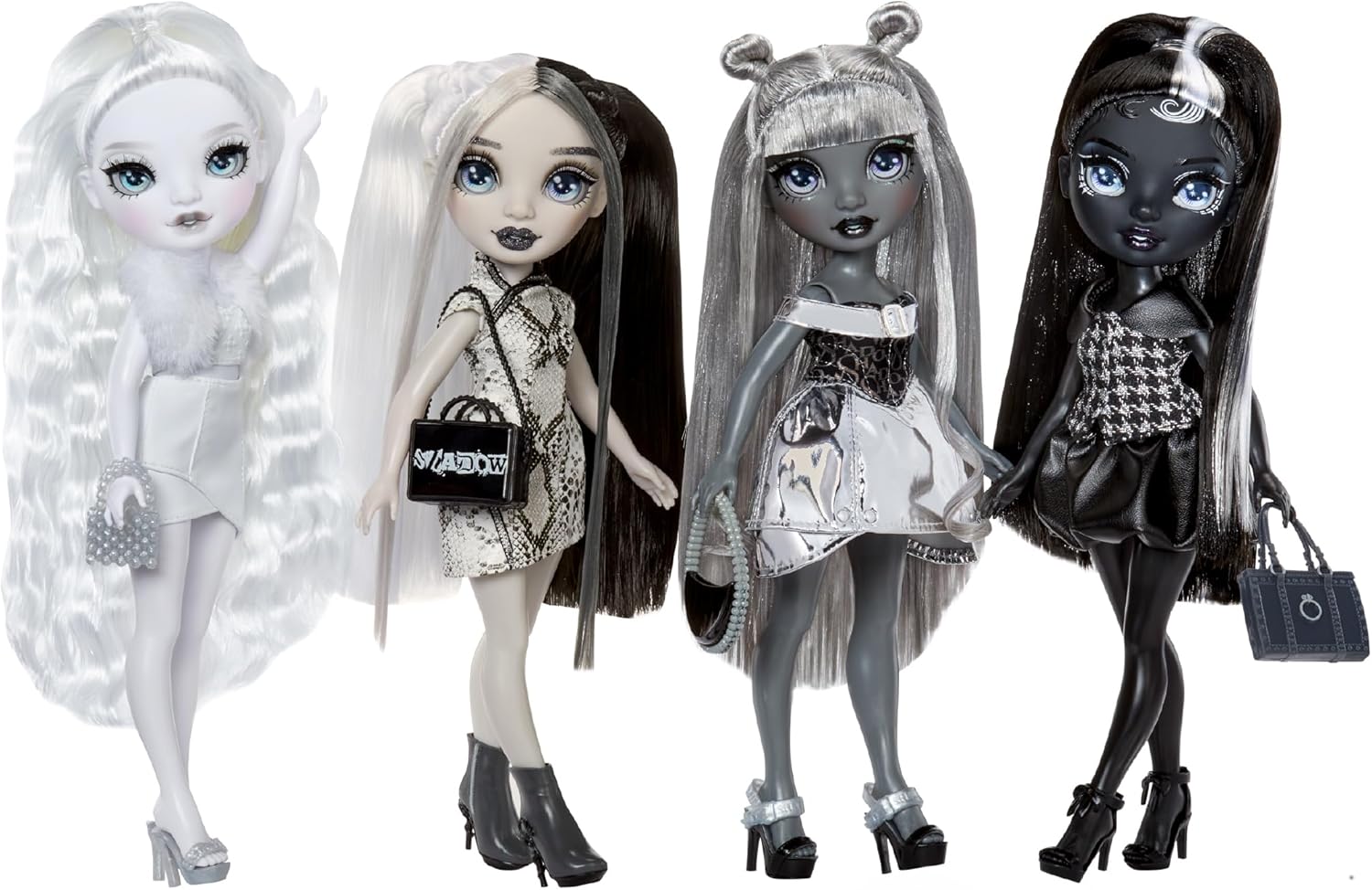 RAINBOW HIGH Shadow High Luna Madison - Muñeca de Moda en Escala de Grises de 28 cm, Pelo Gris, Traje Gris Metalizado, Bolso con Estilo, Bonito Regalo para Niños de 4 a 10 Años