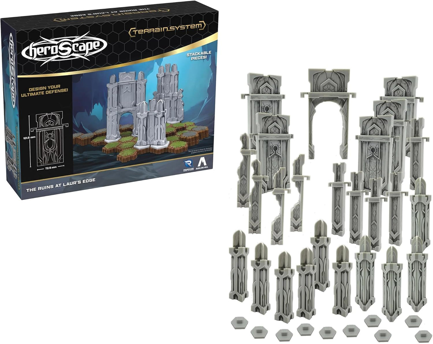 Renegade Game Studios - Heroscape The Ruins at Laur's Edge Terrain Expansion - Add on Content for The Heroscape Miniatures Game - Battle Box or Master Set is Required to Play