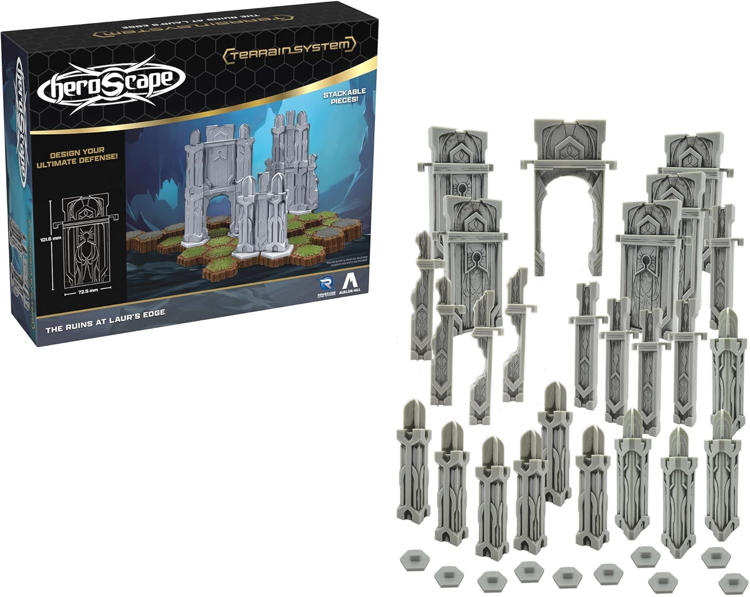 Renegade Game Studios - Heroscape The Ruins at Laur's Edge Terrain Expansion - Add on Content for The Heroscape Miniatures Game - Battle Box or Master Set is Required to Play