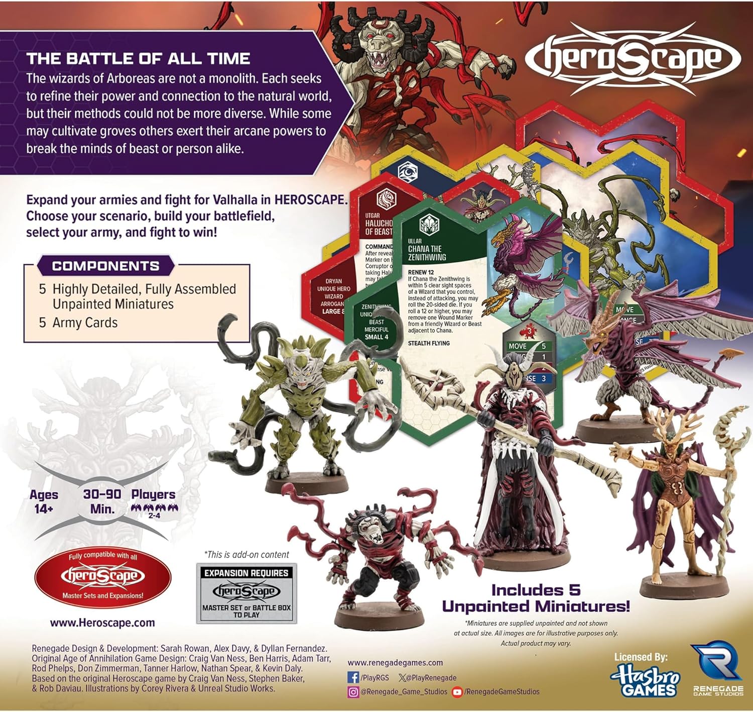 Renegade Game Studios - Heroscape Heroes of Aboreas Army Expansion - Add on Content for The Heroscape Miniatures Game - Battle Box or Master Set is Required to Play