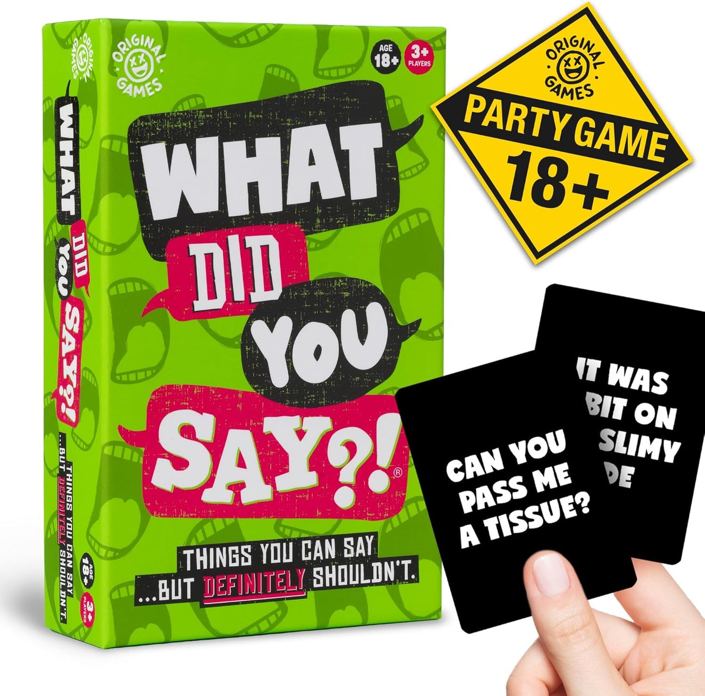 Original Games | What Did You Say?! The game of things you can say… but definitely shouldn't! | NSFW Adult Party Games | Ages 18+