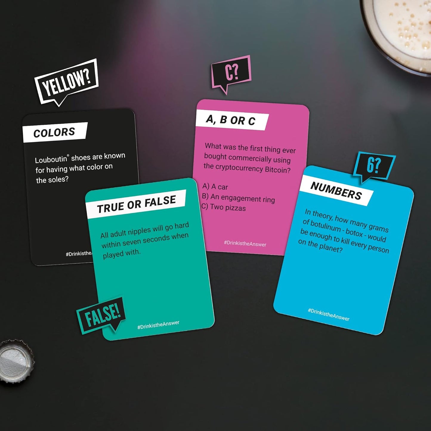 Bubblegum Stuff Drink Is The Answer - Trivia Game - Drinking Game - Party Game - Pour Answers - Score Points - Drink Shots - Suitable For Adults Only