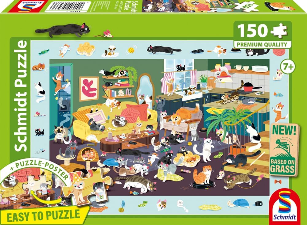 Schmidt | Capering Cats (150 Pieces) | Kids Jigsaw Puzzle | Ages 7+ | 1+ Players