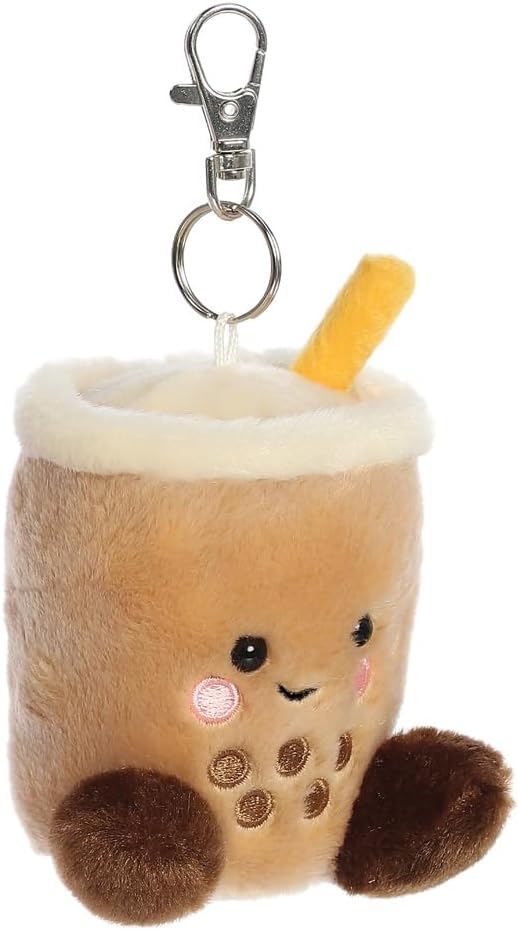 AURORA 34123, Palm Pals Milky Tea Boba Clip-On, 10cm, Soft Toy, Brown
