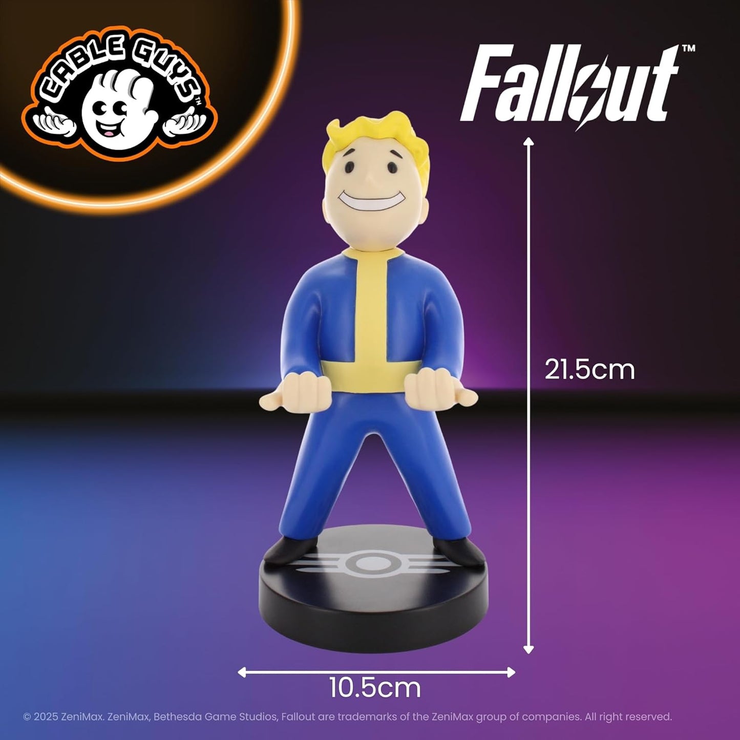 Cable Guys Fallout Vault Boy Controller Holder & Phone Stand - Gaming Accessories for Room and Desk Setup, Holder Compatible with Xbox, PlayStation & Most Standard Game Controllers