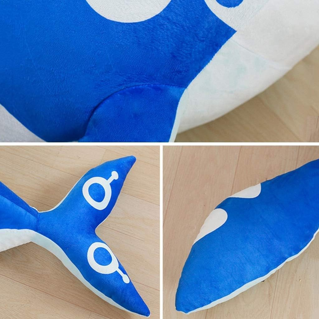 Plush Toy, Large Blue Whale Plush Toy, Giant Hugging Soft Cushion (Color : Blue) (Size : 120cm