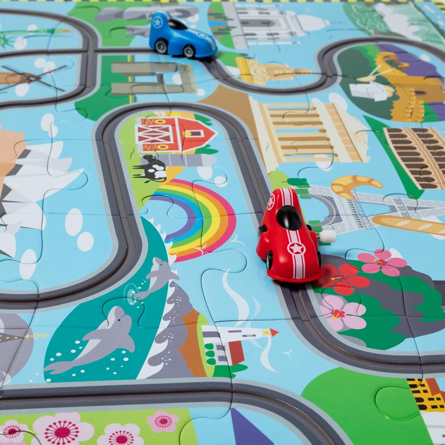 Melissa & Doug - Floor Puzzle & Play Set Race Track (806125)