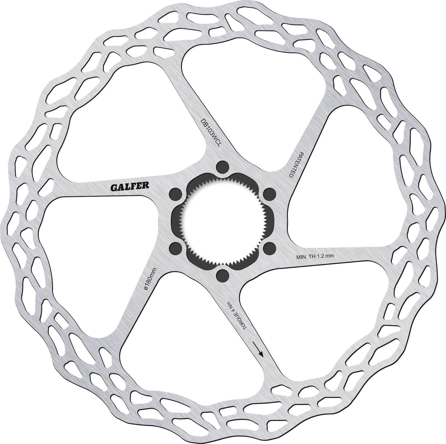 Bike Road Disc Wave Centre Lock Diameter 180 x 1.8 mm