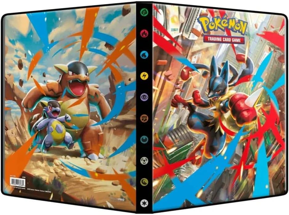 Asmodee - Ultra Pro – Pokémon – Mega-Evolution (EM01): Notizbuch mit Pokémon-Kartenhalter – Kapazität: 252 Karten – Gesellschaftsspiele – Zubehör für Sammelkarten