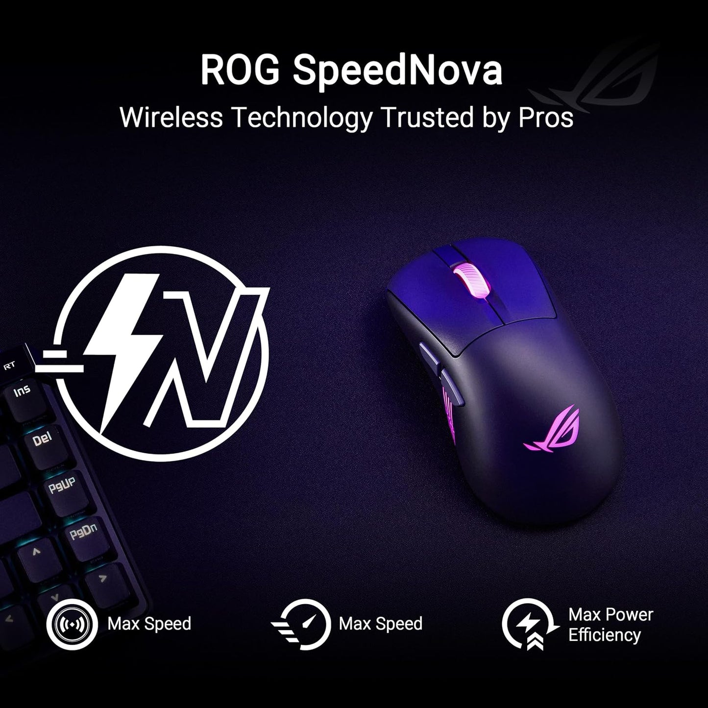 ASUS ROG Keris II Ace Wireless Gaming Mouse, 54g Lightweight, AimPoint Pro 42K Optical Sensor, Optical Micro Switches, SpeedNova Wireless, ROG Polling Rate Booster, Esports & FPS Gaming, Black