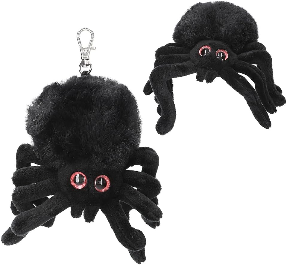 Dino World 413899 Plush Spider Pendant, Black/Brown