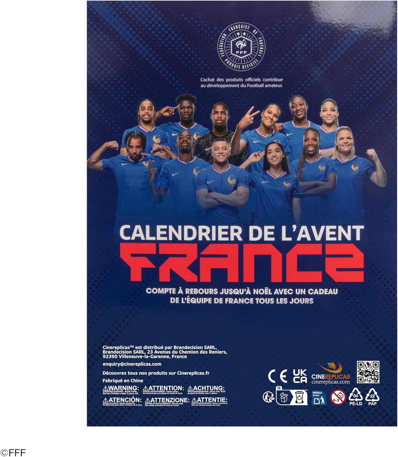 CINEREPLICAS FFF – Adventskalender der französischen Fußballnationalmannschaft 2025 – offizielles Lizenzprodukt