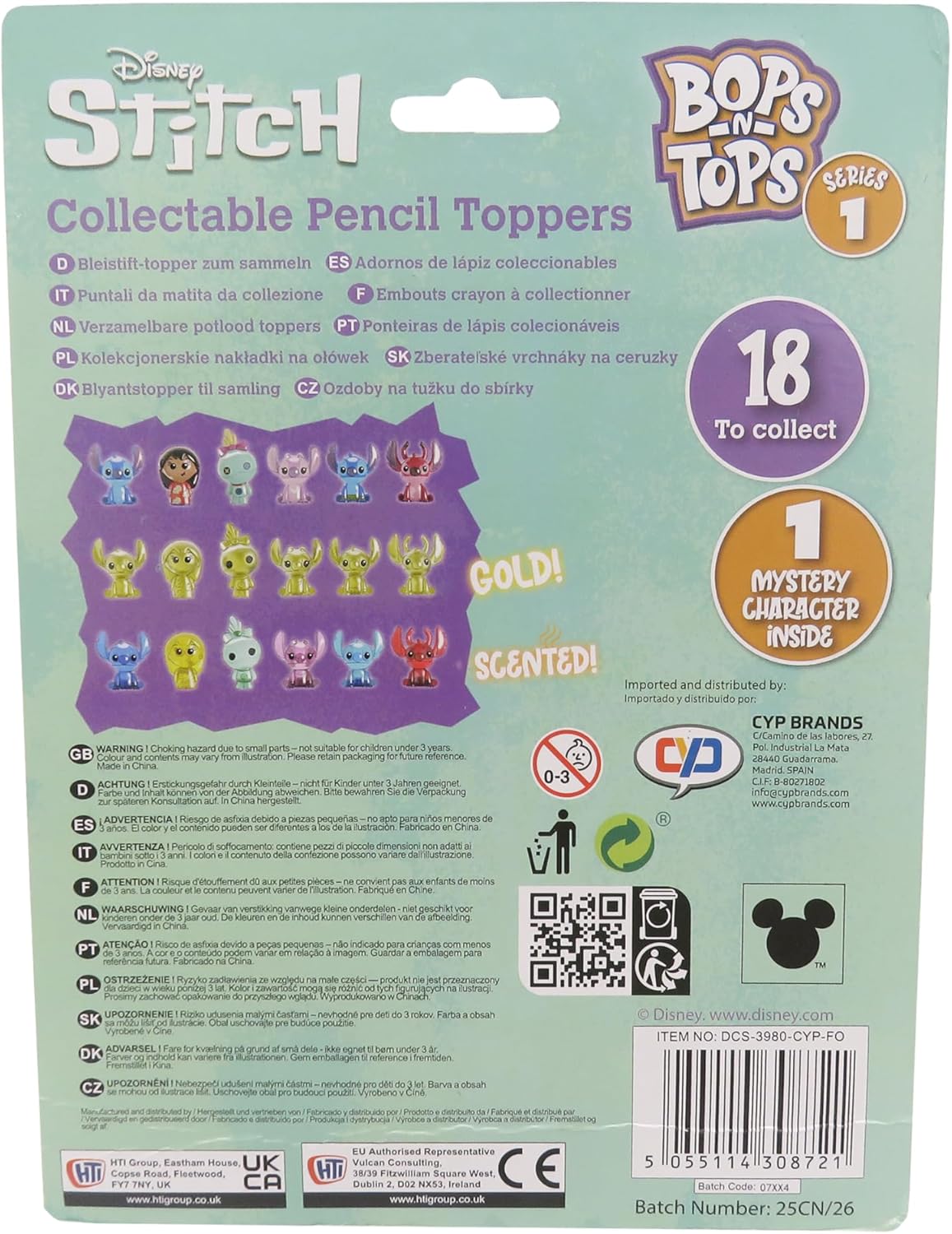 CyP Brands Stitch Topper, Pencil Topper, Writing Surprise, 3D Topper, Multi-Colour, Official Product