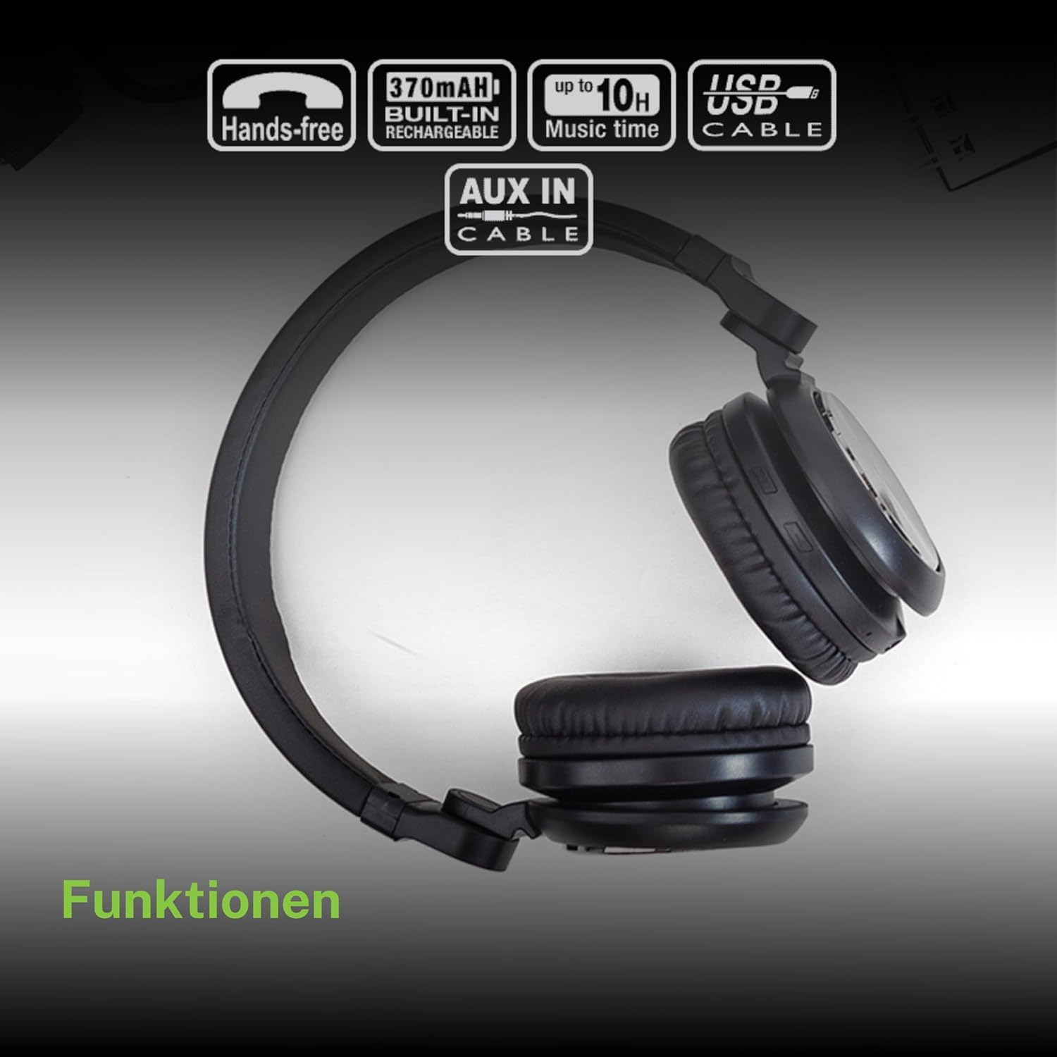 Muse M-05 276 BTB Bluetooth Wireless Stereo Cuffie Over-Ear, funzione Hands Free, include cavo USB e AUX in