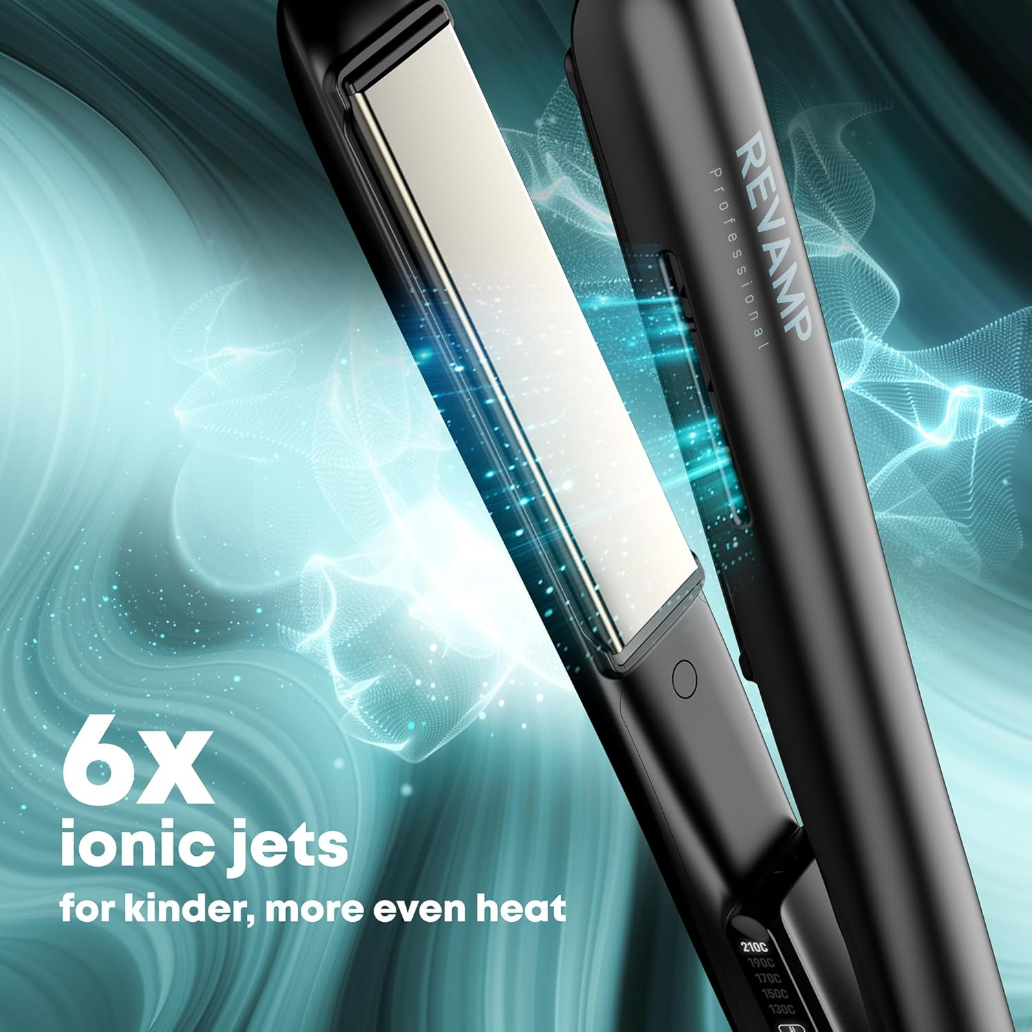 Revamp Progloss Ion Shine Ceramic Hair Straightener - Black St-1850