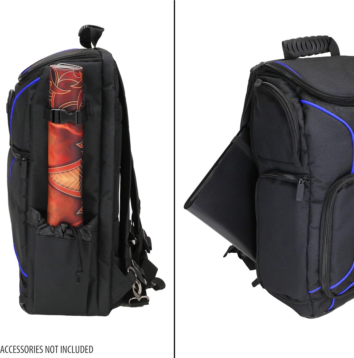 USA Gear MTG-Rucksack, Kompatibel mit Magic the Gathering, MTG-Deck und mehr - TCG-Rucksack Tasche mit Schultergurten, anpassbaren Trennwänden, TCG-Spielmattenhalter, Ordnerfach (Blau