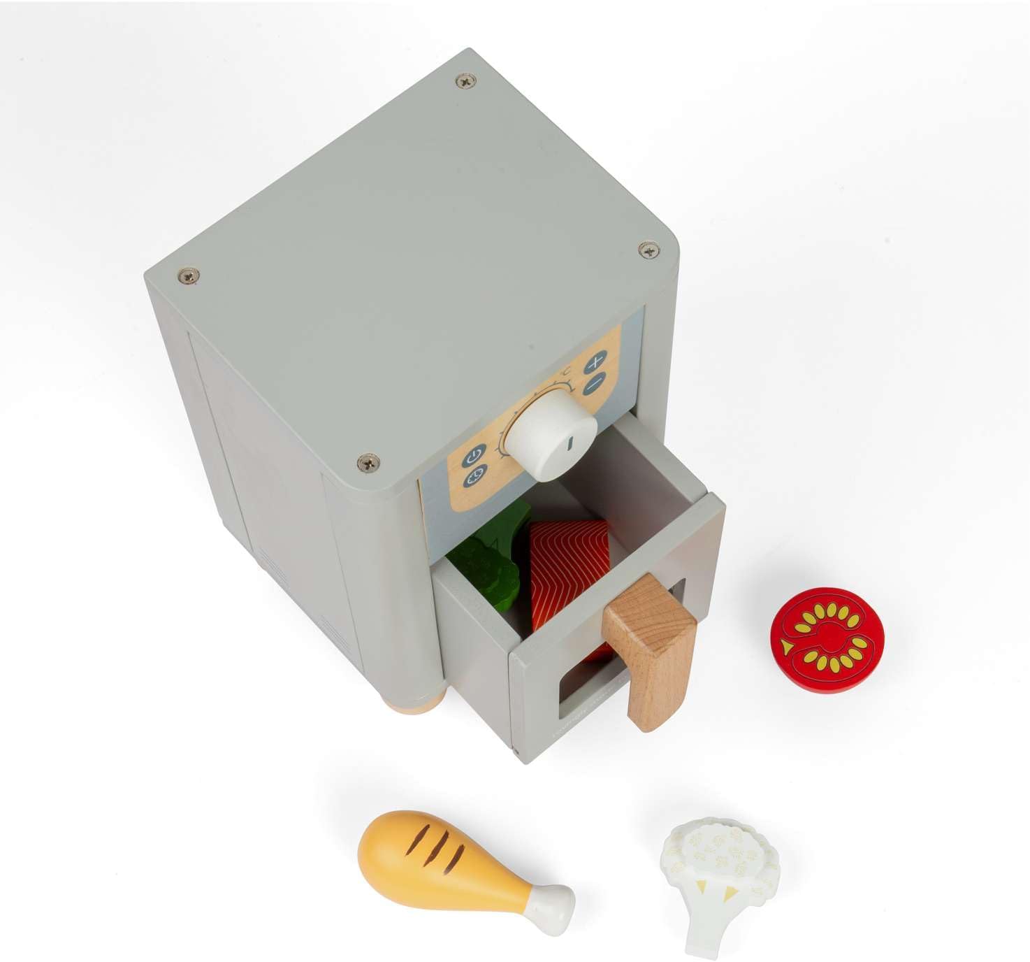 Bigjigs Toys Airfryer - houten keukenaccessoires voor kinderen, keukensets en apparaten voor kinderen, simulatiespelaccessoires voor peuters, cadeaus voor kinderen