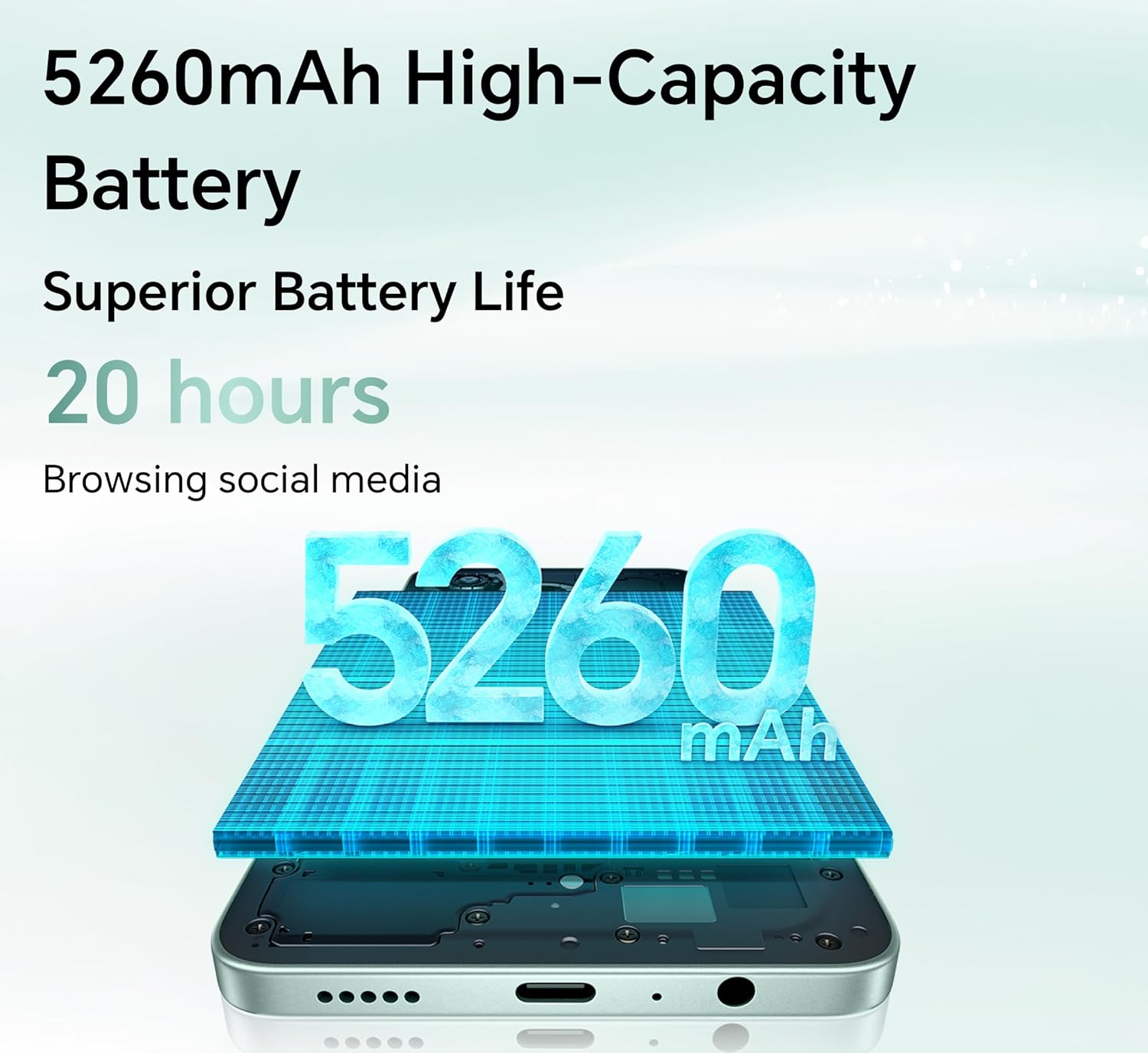 HONOR X5c Plus,Unlocked Mobile Phones, 6.74-Inch 90Hz Bright and Dynamic Display,128GB,5260 mAh Long-lasting Battery,50 MP Ultra-Clear Dual Camera,Powerful 8-Cores Processor,Dual SIM, Android 15,Cyan