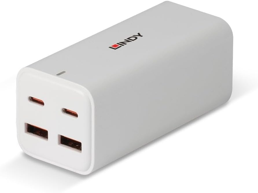 Lindy 100W 4-Port USB Type A & C GaN Charger