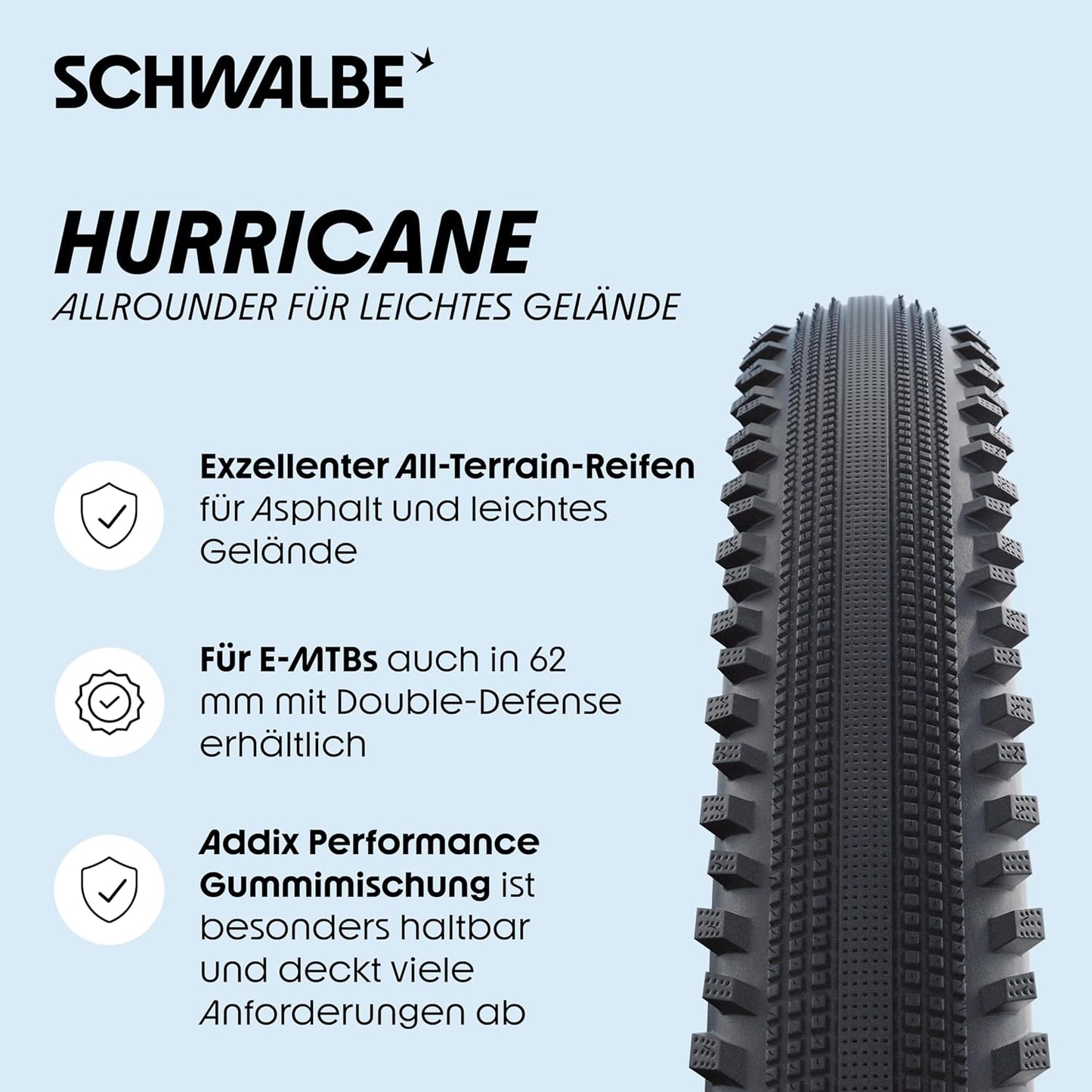 Schwalbe Hurricane Performance DD Drahtreifen // 50-584 (27,5x2,0') GreenGuard