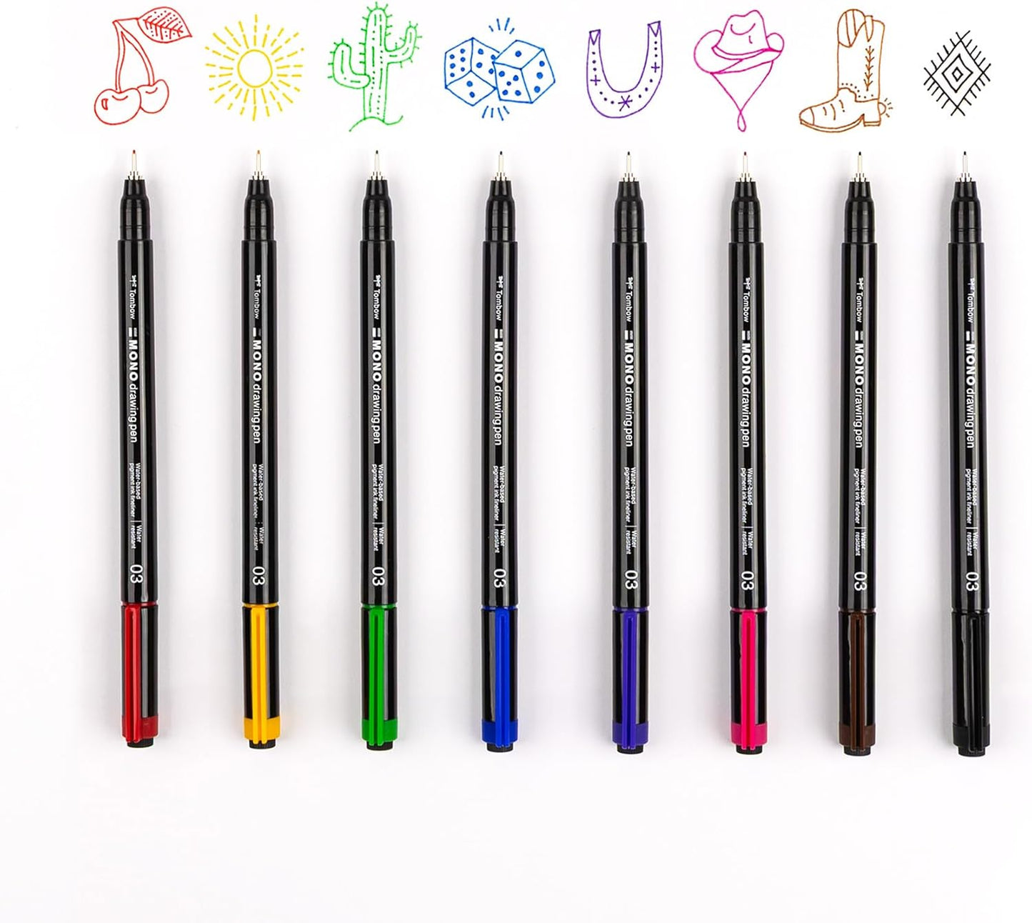 Tombow MONO drawing pen fineliner purple, drawing pen, water-resistant pigment ink, 0.3 mm tip, for sketches and technical drawings