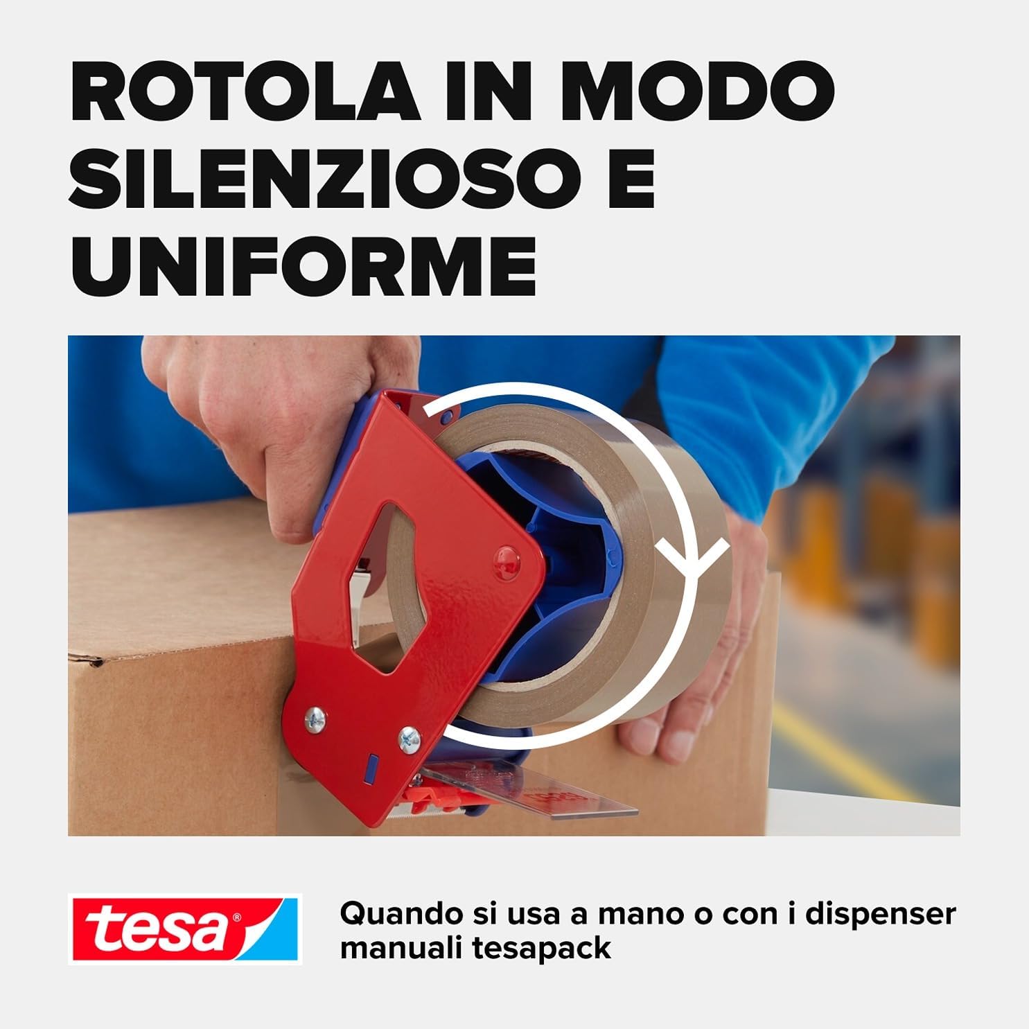 tesapack 4024 Nastro universale per pacchi in PP, srotolamento silenzioso, resistente agli agenti atmosferici e all'invecchiamento Marrone, 66 m x 5 cm ciascuno, confezione da 6 pezzi