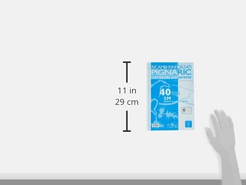 Pigna 02194595M, Ricambio con Banda Rinforzata, Rigatura 5M, quadretti 5 mm per medie e superiori, Carta 80g/mq, Pacco da 80 Fogli