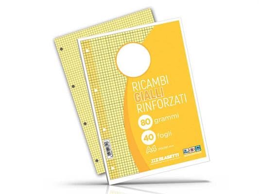 Attrezzatura scolastica marca BLASETTI modello RICAMBI RINF A4 GIALLI 80GR 40FF 1R