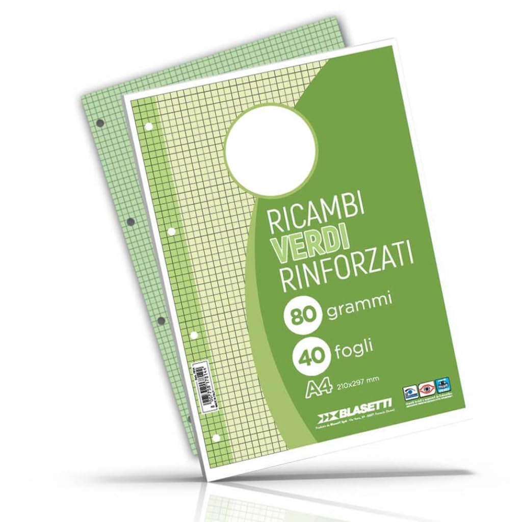 Attrezzatura scolastica marca BLASETTI modello RICAMBI RINF A4 VERDI 80 GR 40FF 5M