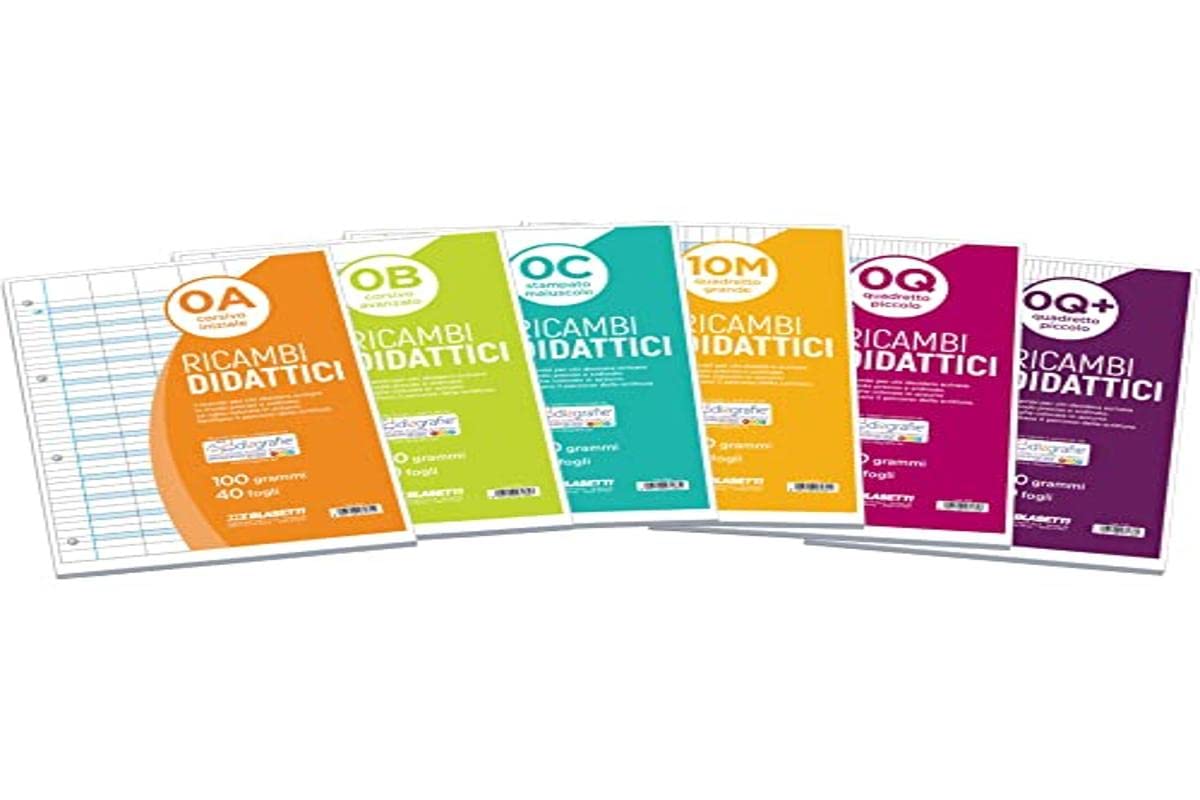 Blasetti 91401 Ricambi Didattici Forati F.To A4 40 Fogli Carta, 100 Gr, Rigo di 1A (0A