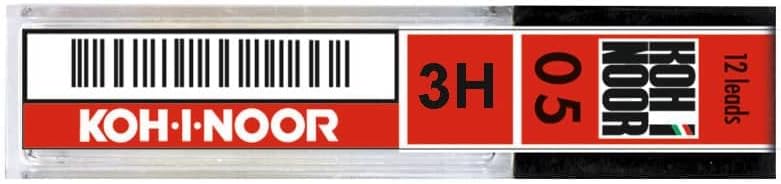 Astuccio mine per portamine KOH-I-NOOR 0,5mm - gradazione 3H