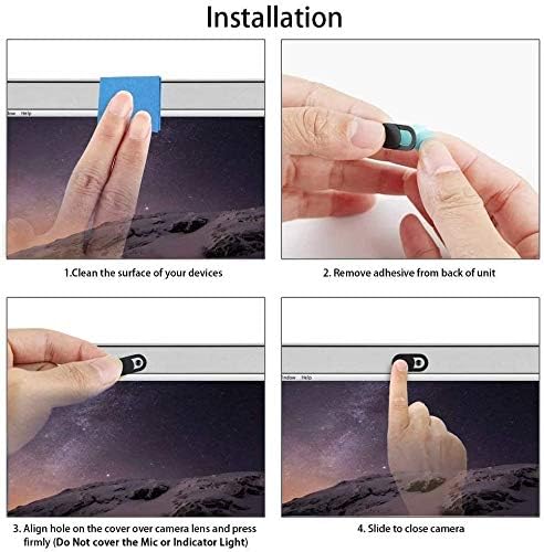 Nilox Copri Webcam Privacy, Copri Telecamera PC Scorrevole, Design Ultrasottile, Adatto per Notebook, Tablet e TV, Confezione da 3 Pezzi, Colore Nero