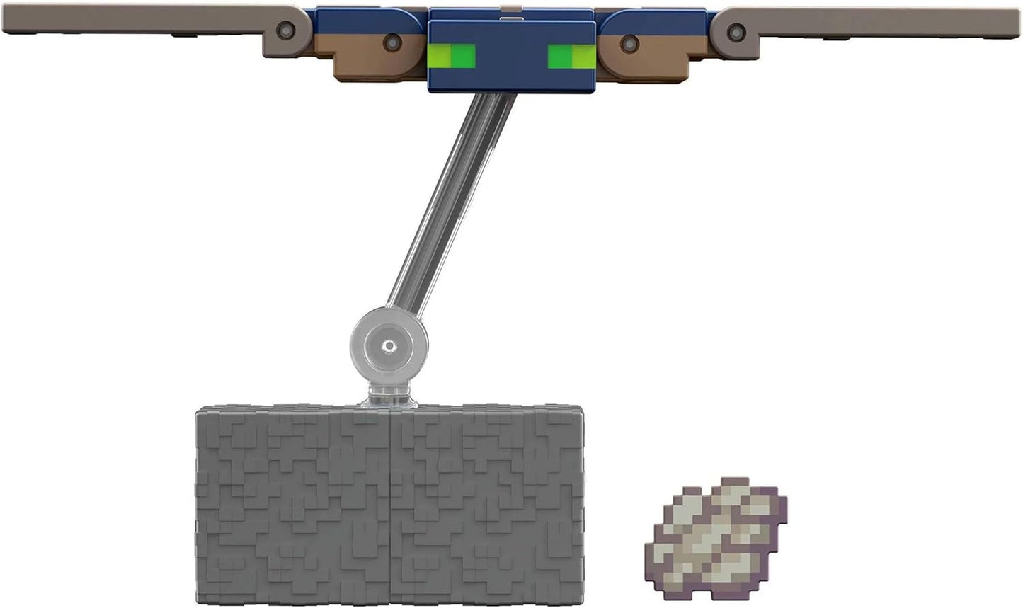 Mattel Minecraft Core Actiefiguur & Accessoires Set, 3.25" Schaal Phantom Collectible Toy met Pixelated Design