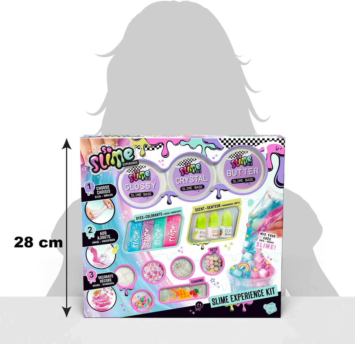 So Slime Premium Slime Experience | DIY kit with Clear, Butter & Glossy Slime Set with Dyes, Scents & Decorations | Make & Customise Your Own Slime | kids gift Age 6+