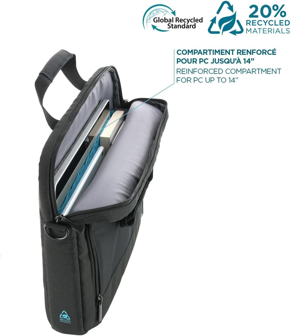 Theone Briefcase Toploading Blue Zip 11-14In -Recycled